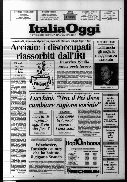 Italia oggi : quotidiano di economia finanza e politica